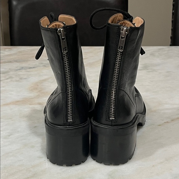 Madewell Black Leather Combat Boots 7.5 - Picture 8 of 9